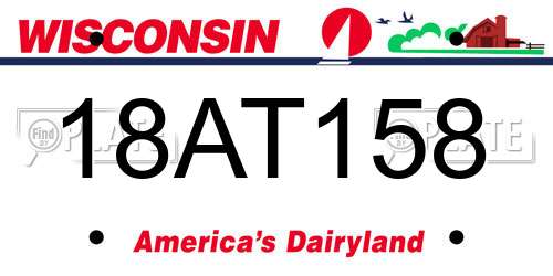 18AT158 Wisconsin License Plate