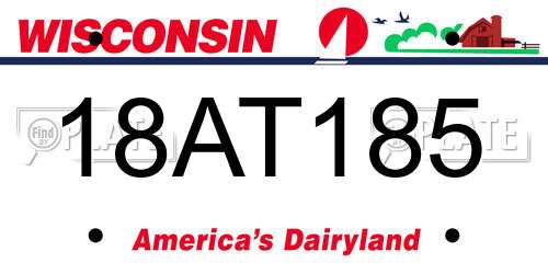 18AT185 Wisconsin License Plate