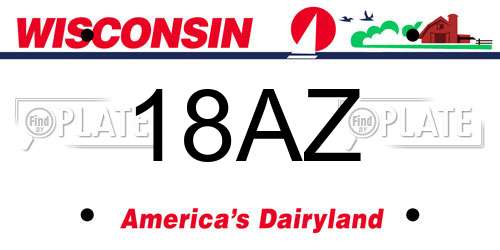 18AZ Wisconsin License Plate