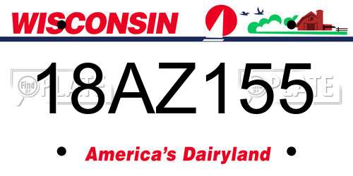 18AZ155 Wisconsin License Plate