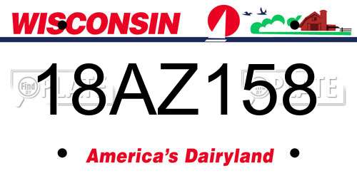 18AZ158 Wisconsin License Plate
