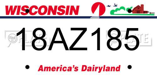 18AZ185 Wisconsin License Plate