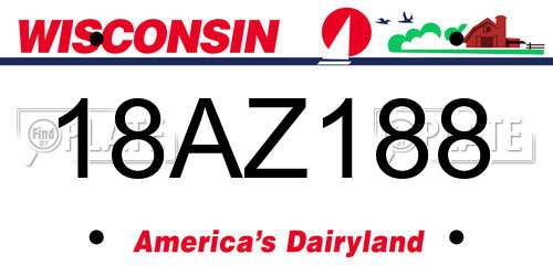 18AZ188 Wisconsin License Plate