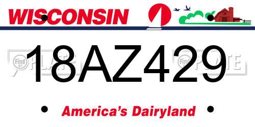18AZ429 Wisconsin License Plate