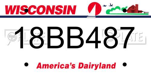 18BB487 Wisconsin License Plate