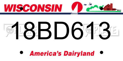 18BD613 Wisconsin License Plate