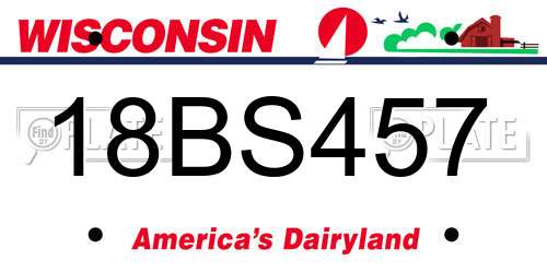 18BS457 Wisconsin License Plate