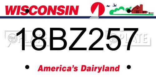 18BZ257 Wisconsin License Plate