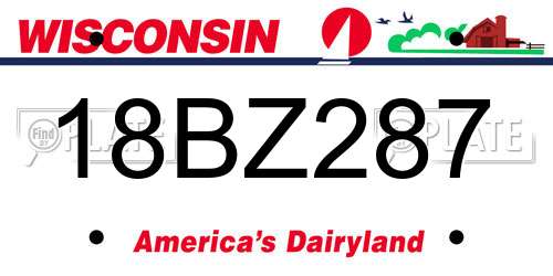18BZ287 Wisconsin License Plate