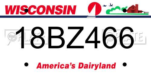 18BZ466 Wisconsin License Plate