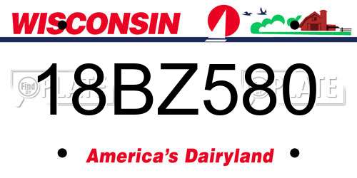 18BZ580 Wisconsin License Plate