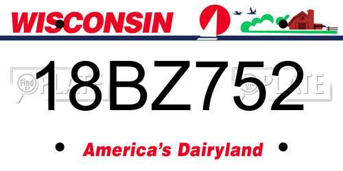 18BZ752 Wisconsin License Plate