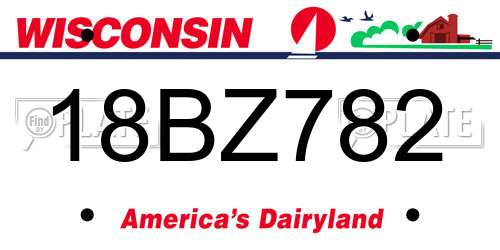 18BZ782 Wisconsin License Plate