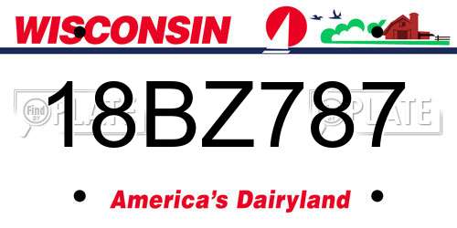 18BZ787 Wisconsin License Plate