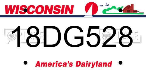 18DG528 Wisconsin License Plate