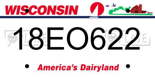 18EO622 Wisconsin License Plate