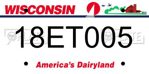 18ET005 Wisconsin License Plate