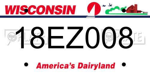 18EZ008 Wisconsin License Plate