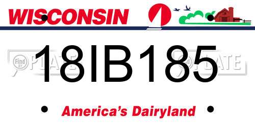 18IB185 Wisconsin License Plate