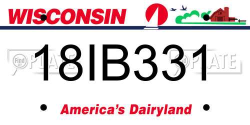 18IB331 Wisconsin License Plate