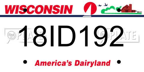 18ID192 Wisconsin License Plate