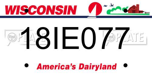 18IE077 Wisconsin License Plate