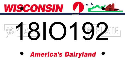 18IO192 Wisconsin License Plate