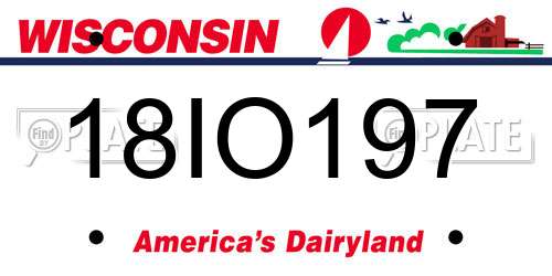 18IO197 Wisconsin License Plate