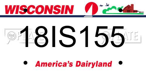 18IS155 Wisconsin License Plate