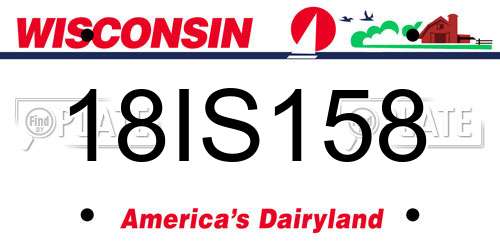 18IS158 Wisconsin License Plate