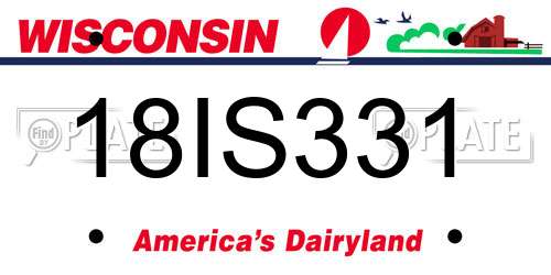 18IS331 Wisconsin License Plate