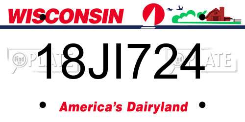 18JI724 Wisconsin License Plate