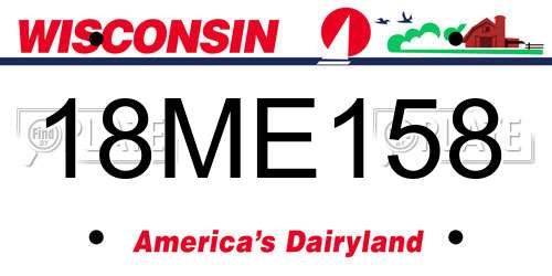 18ME158 Wisconsin License Plate