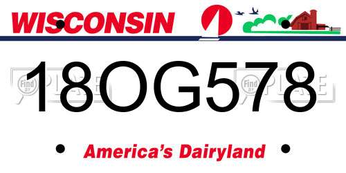 18OG578 Wisconsin License Plate