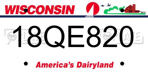18QE820 Wisconsin License Plate