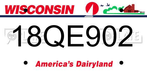 18QE902 Wisconsin License Plate