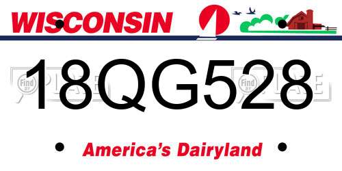 18QG528 Wisconsin License Plate
