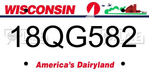 18QG582 Wisconsin License Plate