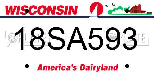 18SA593 Wisconsin License Plate