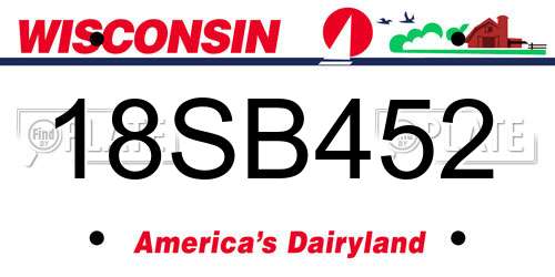 18SB452 Wisconsin License Plate