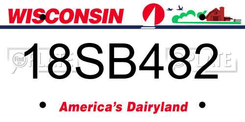 18SB482 Wisconsin License Plate