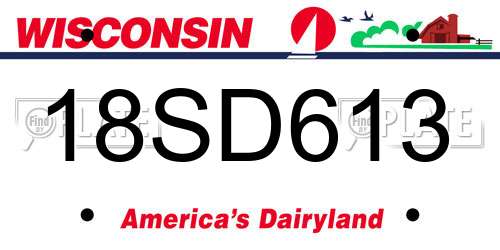 18SD613 Wisconsin License Plate