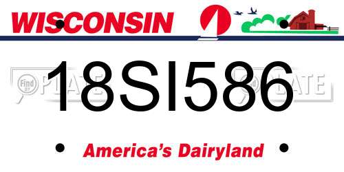 18SI586 Wisconsin License Plate