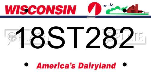 18ST282 Wisconsin License Plate