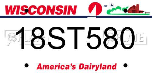 18ST580 Wisconsin License Plate