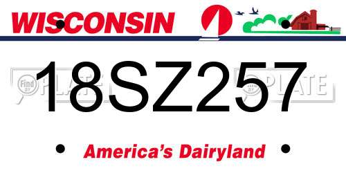 18SZ257 Wisconsin License Plate