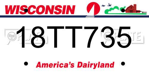 18TT735 Wisconsin License Plate