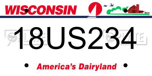 18US234 Wisconsin License Plate