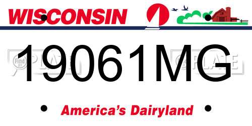 19061MG Wisconsin License Plate