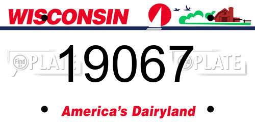 19067 Wisconsin License Plate
